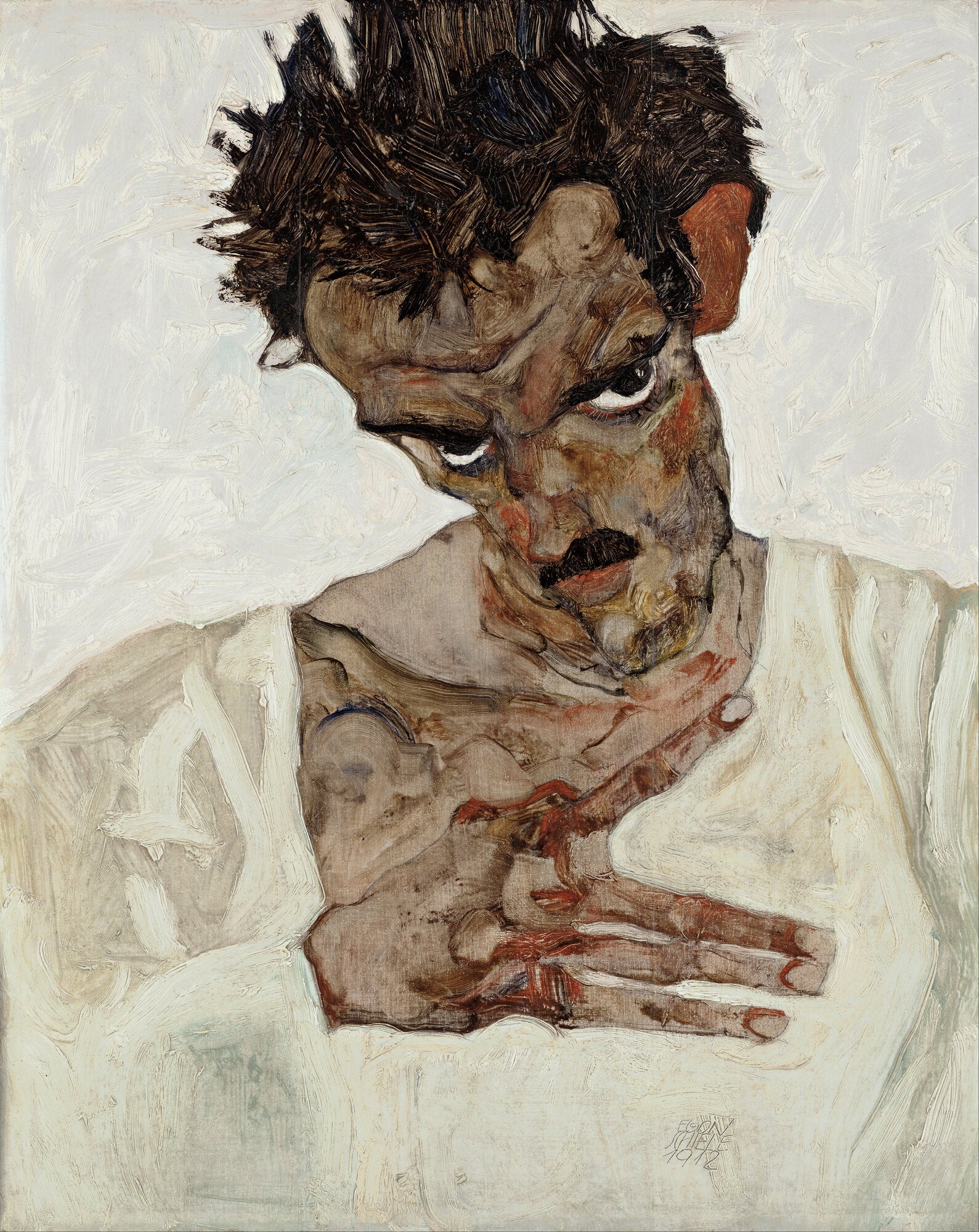 Self-Portrait with Lowered Head